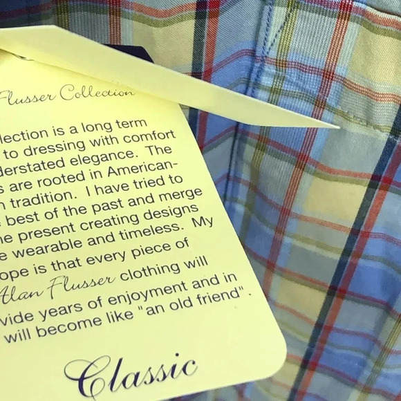 alan flusser plaid shirts for men size small - Picture 6 of 6